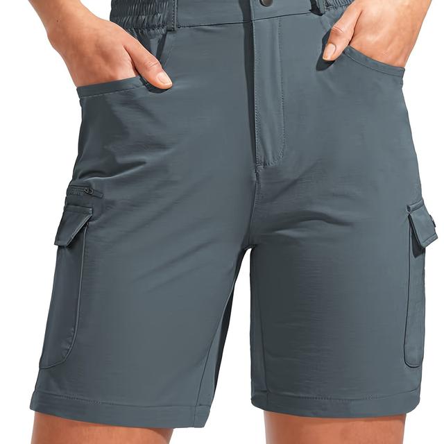 TEMU Pantalones cortos cargo ligeros para mujer, ideales para senderismo, con 7 bolsillos, tejido de secado rápido y una de 7 pulgadas, perfectos para golf casual .