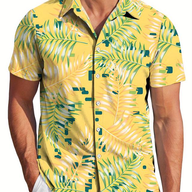 TEMU Men's Casual Regular Fit Short Sleeve Shirt For Prom, Party, Dinner