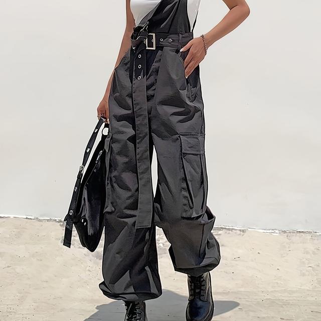 TEMU Valentine's Day Essential Women's Overalls With Belt Pockets And Suspenders