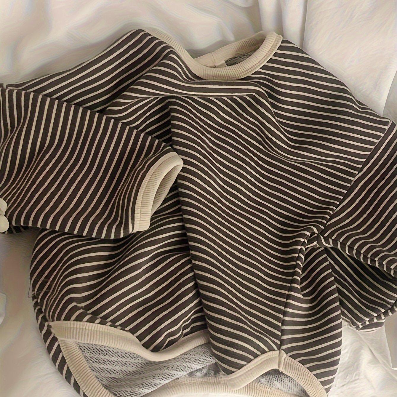TEMU Gestreiftes Top, vielseitiges Basis-Layer T-Shirt