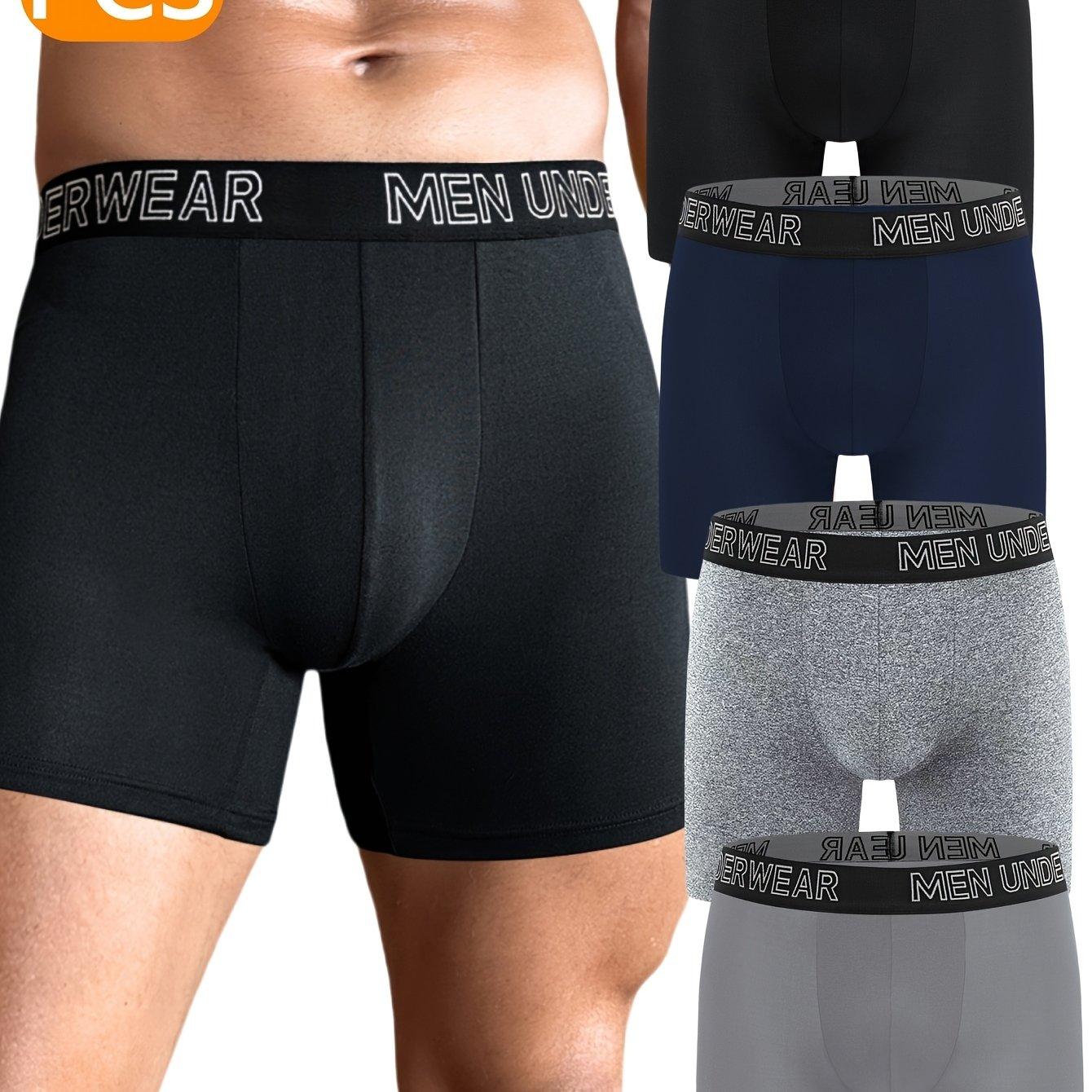 TEMU 4 Packs Men's Underwear Comfortable Soft Breathable Boxer Briefs For Men
