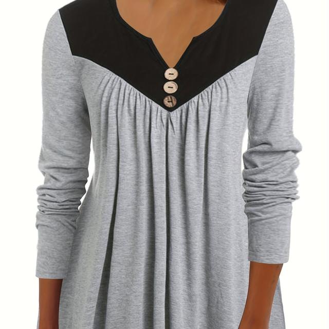 TEMU Speziell entworfenes Damen-Mode-Elegantes Langarmshirt in Uni-Farben mit , Langarm-Oberteil für Damen