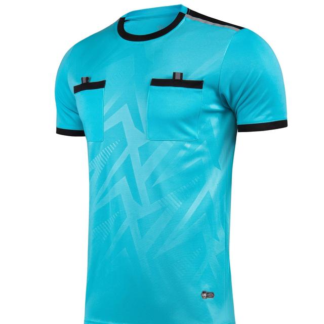 TEMU Men's Sports Referee Uniform, Breathable Short-sleeve T-shirt Suitable For Comfortable Running And Training In Sports Like Football, Badminton, And Table Tennis