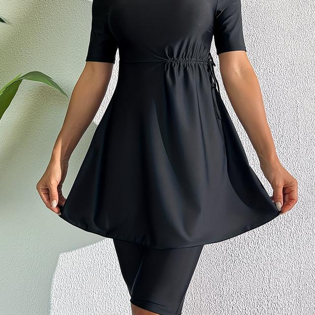 TEMU Maillot de bain musulman de style moyen-oriental avec plis.