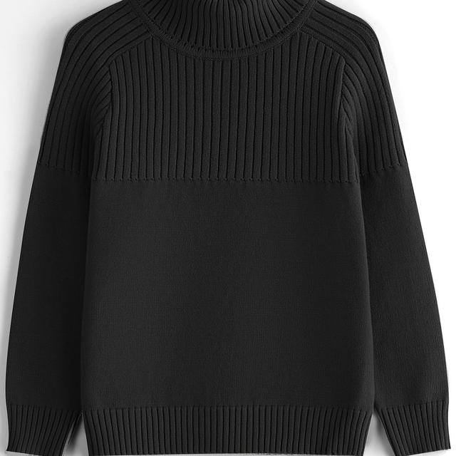 TEMU Boys And Girls Turtleneck Knitted Sweater