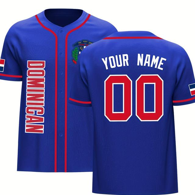 TEMU Individuell gestrickte Baseball-Jersey für Herren mit besticktem Namen und Nummer – Freizeit & Outdoor-Sport, Größen 3XL