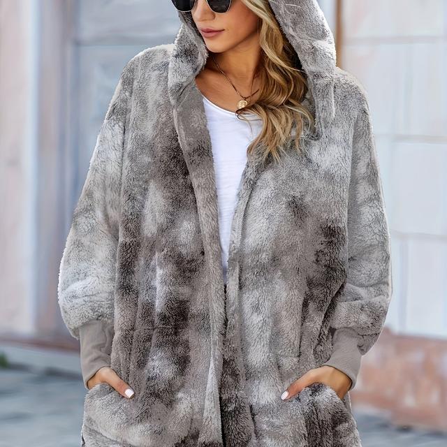 TEMU Talla Grande - Cárdigan de Invierno con Capucha de Larga y para Mujer, Chaqueta Casual de Talla Grande