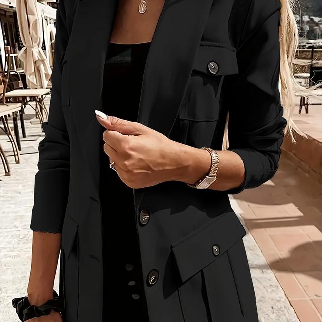 TEMU Ladies' Elegant Suit With Pocket Decoration