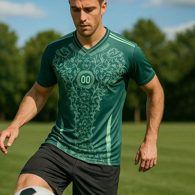 TEMU - Tenue de sport personnalisée avec nom et numéro, col V, coupe confortable pour rassemblements d'été en et loisirs