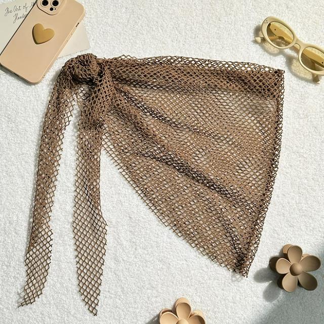 TEMU Summer Beach Women's Fishnet Dress, Side-tie Cover-up Mini Skirt