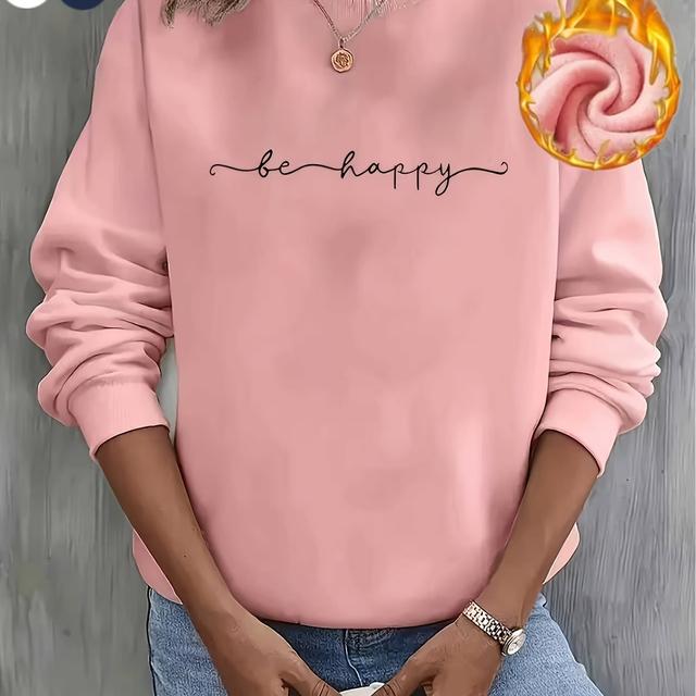 TEMU Chaud et Confortable, Plusieurs Couleurs, Manches Longues, Design Élégant à Imprimé Anglais, Sweatshirt Femme Col Rond pour Toutes