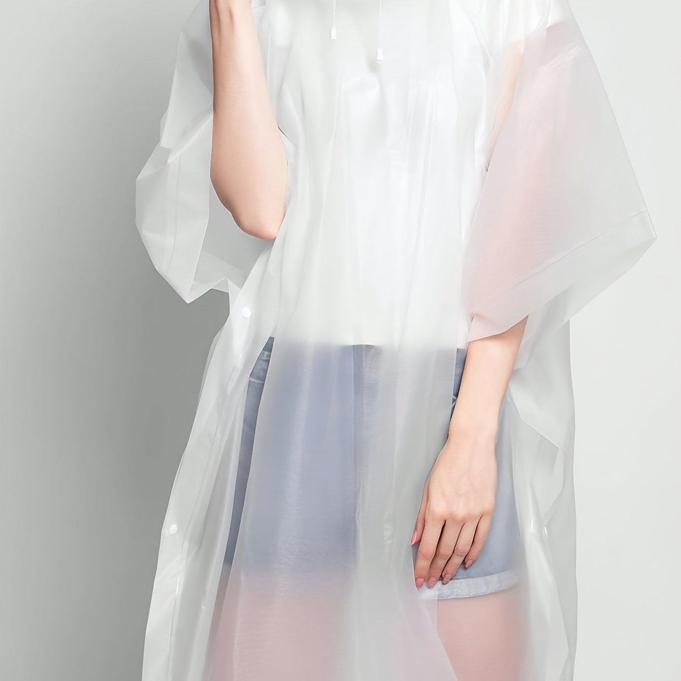 TEMU 1pc White Eva Raincoat, Multi-functional Raincoat For Hiking, Universal Men's Transparent Raincoat, Women's Backpack Raincoat, Camping And Hiking Cape Raincoat
