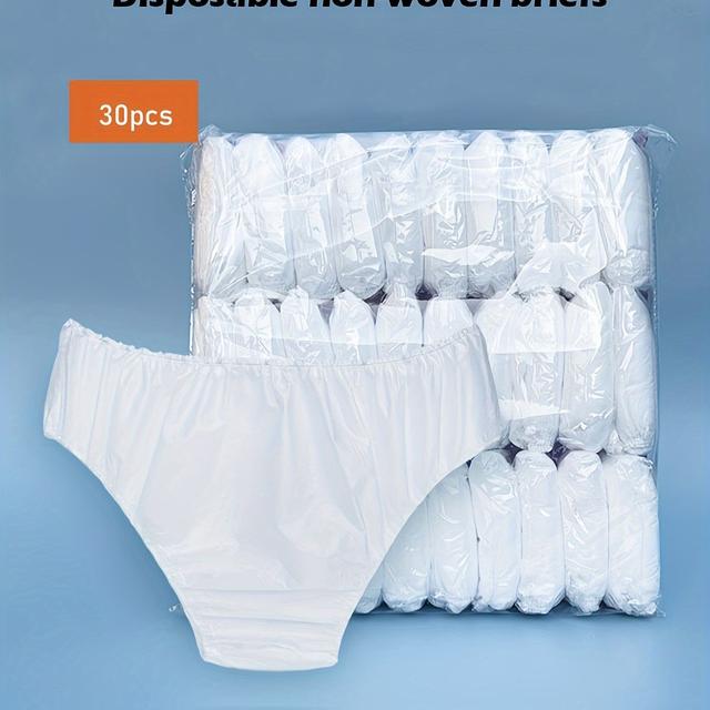 TEMU 30 ชิ้น กางเกงในผู้ชายแบบใช้แล้วทิ้ง - ผ้าไม่ยืดหยุ่นโปร่งสบาย ห่อแยกชิ้น สำหรับยิม, ท่องเที่ยว, สปา, ซาวน่า และฟื้นตัวหลังการผ่าตัด - อุปกรณ์จำเป็นสำหรับยิม ดีไซน์สะอาดสะอ้าน