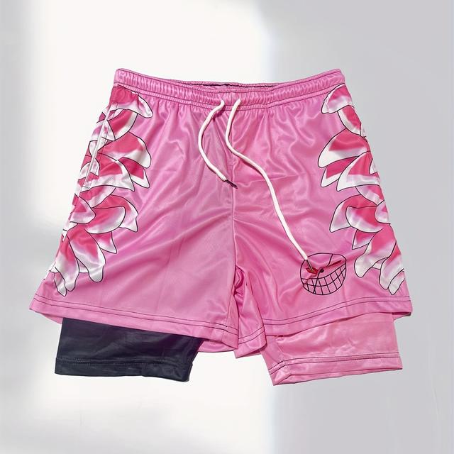 TEMU '-layer 2-in-1 Double-layer Casual Pants Beach Pants Basketball Pants Gym Sports Fitness Quick-drying Shorts Comfortable And Breathable For All Running Sports Pants