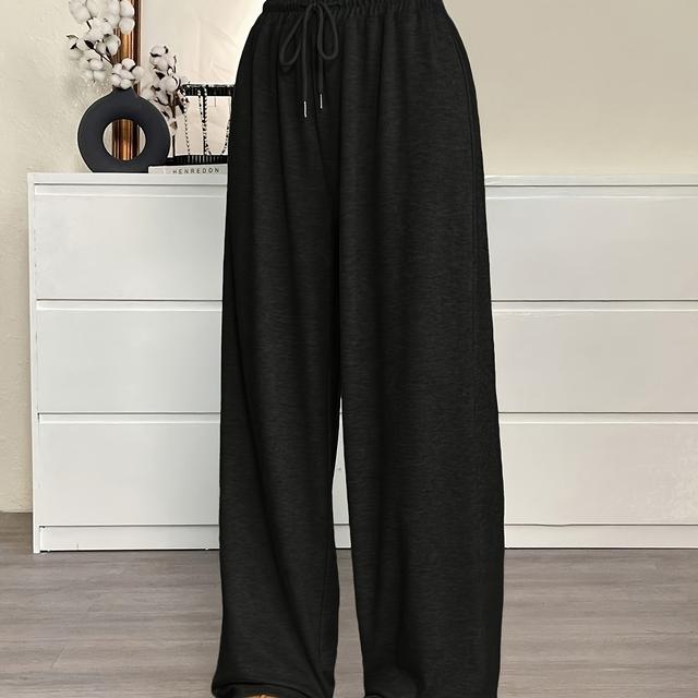 TEMU 여성용 루즈핏 드로스트링 허리 스포츠 바지, 스포츠, 비즈니스 캐주얼, 졸업, 개학, 여성 교사 의상에 적합