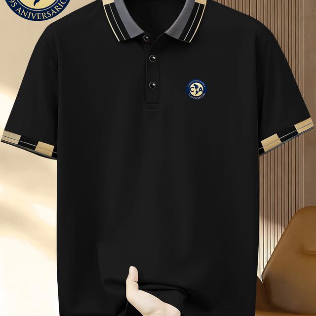 TEMU Camiseta de Cuello para Hombre con Estampado del 95º Aniversario del de Fútbol México América, Elástica, Casual, Transpirable, Cómoda y Duradera para Todas , de Calidad