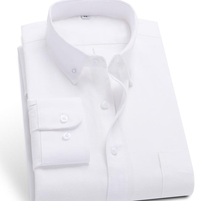 TEMU Chemises habillées pour hommes avec col à uni, chemise à manches longues boutonnée pour les