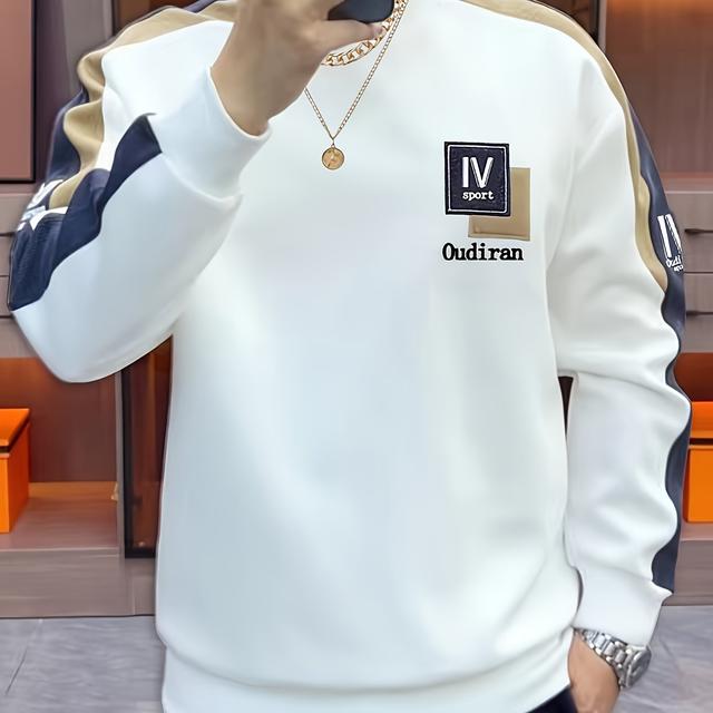 TEMU Unisex Kapuzenpullover mit Rundhalsausschnitt – Langarm-Sweatshirt mit Brustlogo (Ohne Logo-Patch), Maschinenwaschbar, Essential für Frühling/Herbst, Büro- Wochenendlook – Markenlabel-kompatibel