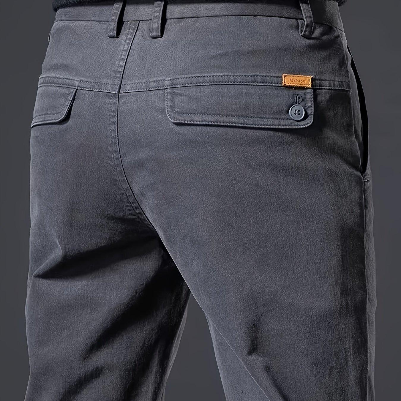 TEMU 2024 Men's Autumn High-end Business Casual Cotton Straight Leg Stretch Pants
