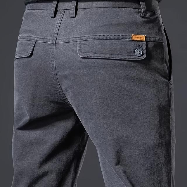 TEMU 2024 Men's Autumn High-end Business Casual Cotton Straight Leg Stretch Pants