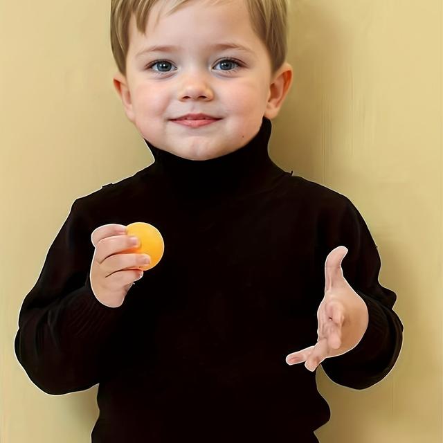 TEMU Herfst- en wintertruien voor jongens en meisjes, gebreide truien met hoge hals voor baby's