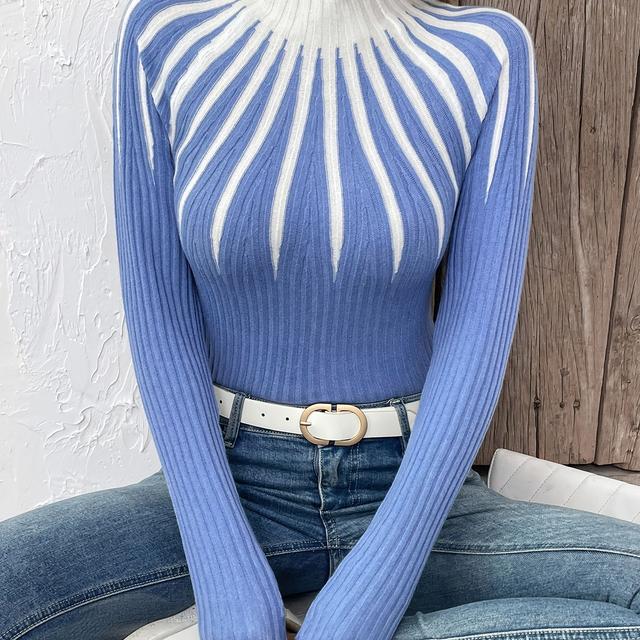 TEMU Camisola Versátil Feminina com Padrão Floral Contrastante