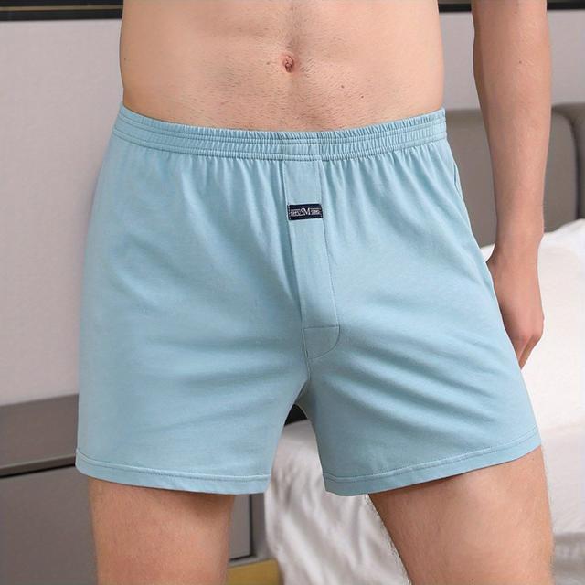 TEMU 5pcs Men's Boxer Briefs - Loose Fit, Solid Color, Elastic Waistband With Drawstring, Comfortable Sleepwear & Casual Underwear, Comfortable Underwear | | Smooth Texture Fabric