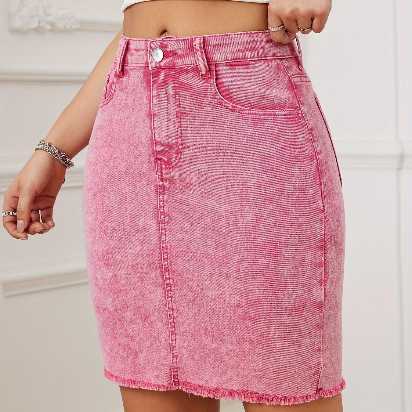 TEMU Fashionable Trendy Denim Skirt