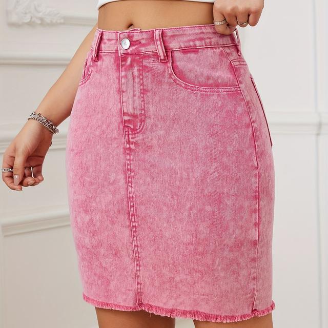 TEMU Modna Trendowa Spódnica Dżinsowa