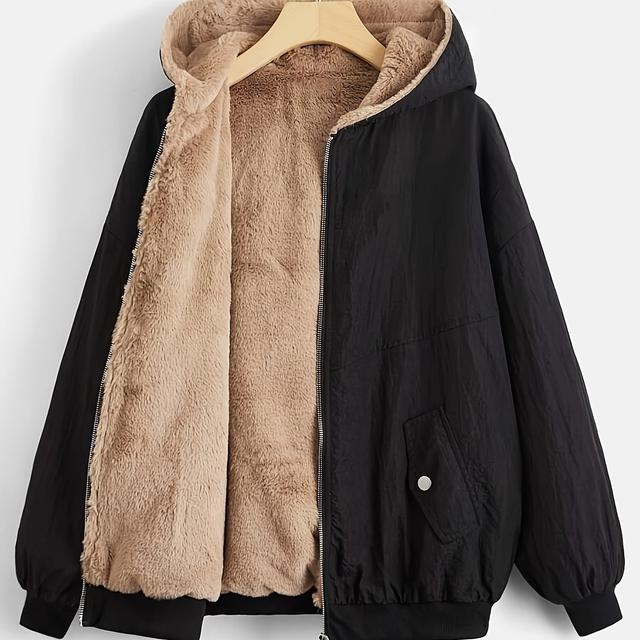 TEMU Fleecegefütterte und verdickte Kapuzenjacke