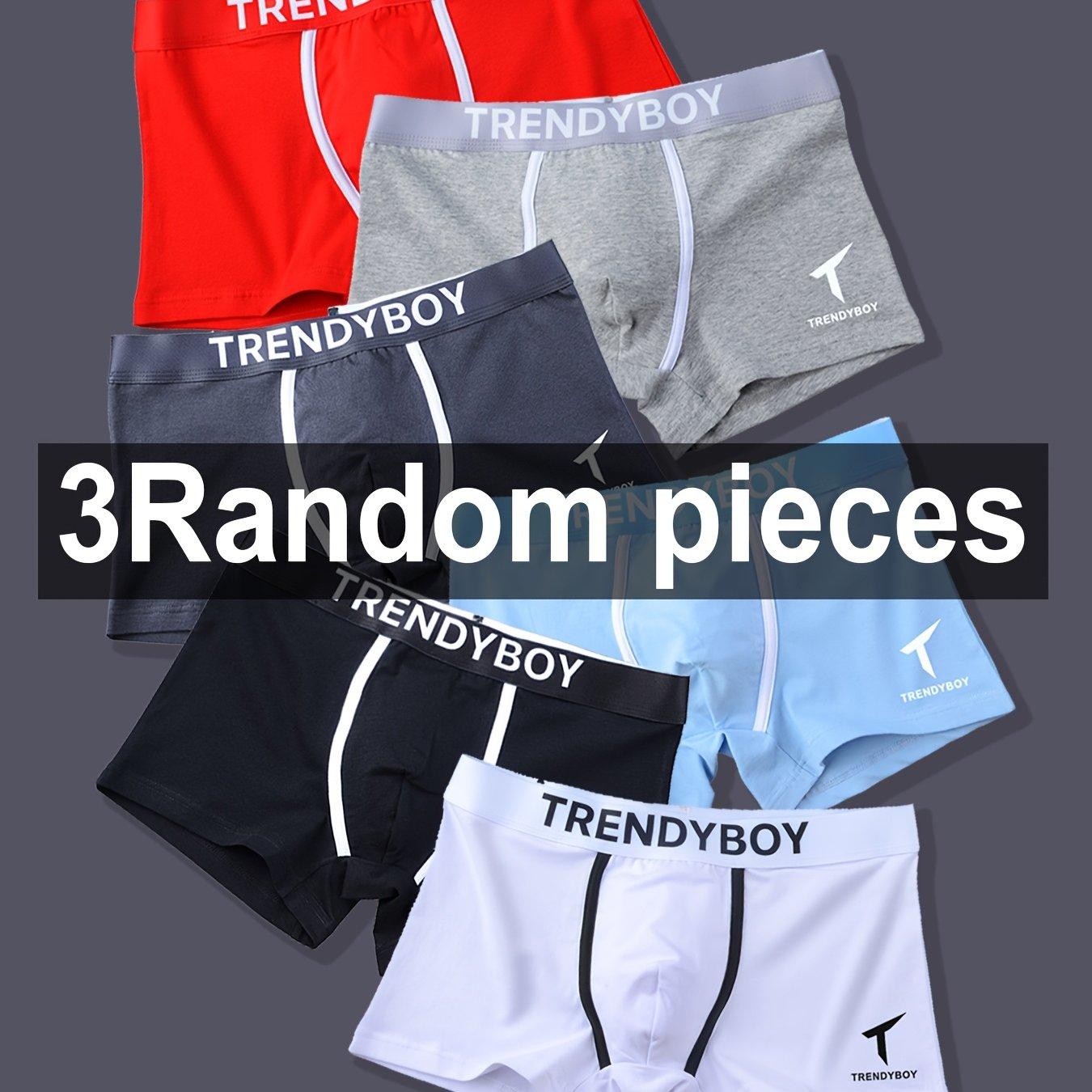TEMU A Set Of 3 Breathable And Soft Men's Boxer Shorts, Featuring A Sporty Design, Elastic , And Ideal For Casual Wear