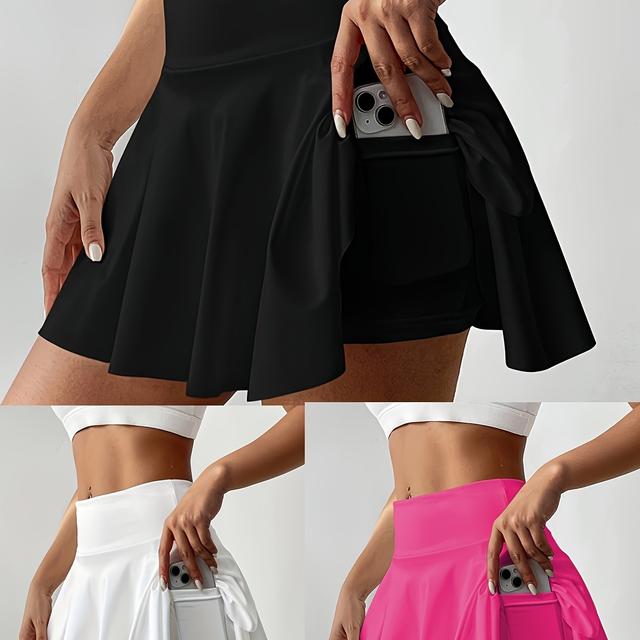 TEMU Set von 3 Damen-Sport-Tennis-Rocken mit Shorts und , geeignet für Golf.