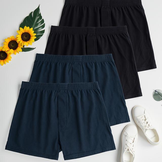 TEMU 4pcs Aro Pants Men's Boxer Shorts, Comfortable, Breathable, Moisture-wicking Underwear, Home Pants, Suitable For Walking, Men' Shorts, Casual Loungewear For Daily Outfits, Fly Aro Pants