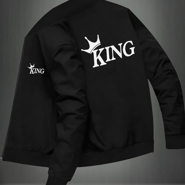 TEMU Men's Casual , Polyester Knit Fabric, Stand Collar, Zipper Closure, Stretch, With Pockets, Spandex Lined, For Fall/winter Skinny Fit Outerwear