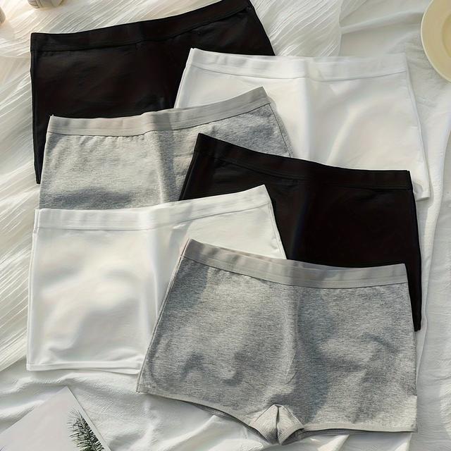 TEMU Ensemble de 6 culottes pour femmes, couleurs assorties, sous-vêtements , facile pour et l'hiver