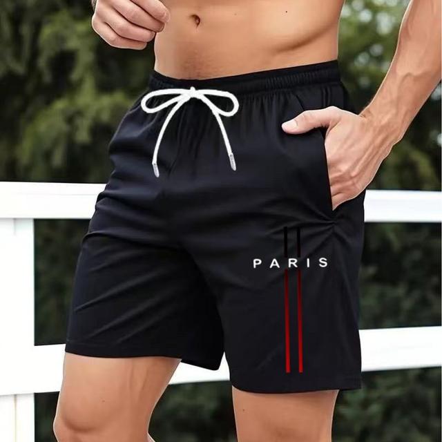 TEMU กางเกงขาสั้นสำหรับผู้ชายที่แห้งเร็วและระบายอากาศได้ดีพร้อมสายรัดเอว - สีฟ้าเข้ม, ดีไซน์ใบไม้, เหมาะสำหรับการวิ่ง, ฟิตเนส, จักรยาน, , และว่ายน้ำ, กางเกงขาสั้นสำหรับฟิตเนส