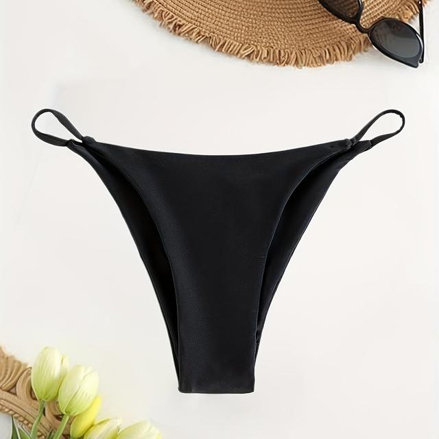 TEMU Women' Solid Color Bikini Triangle Bottoms