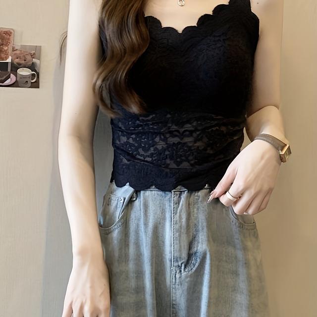 TEMU 【レースブ】シームレスパッド、ワイヤーなし、薄くて快適なバックレススタイルで通気性の良いレディースブラ