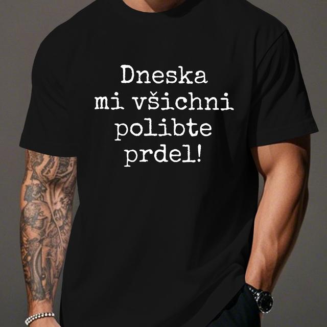 TEMU Vtipné a humorné pánské tričko Crinkle Plus Size, PLUS SIZE