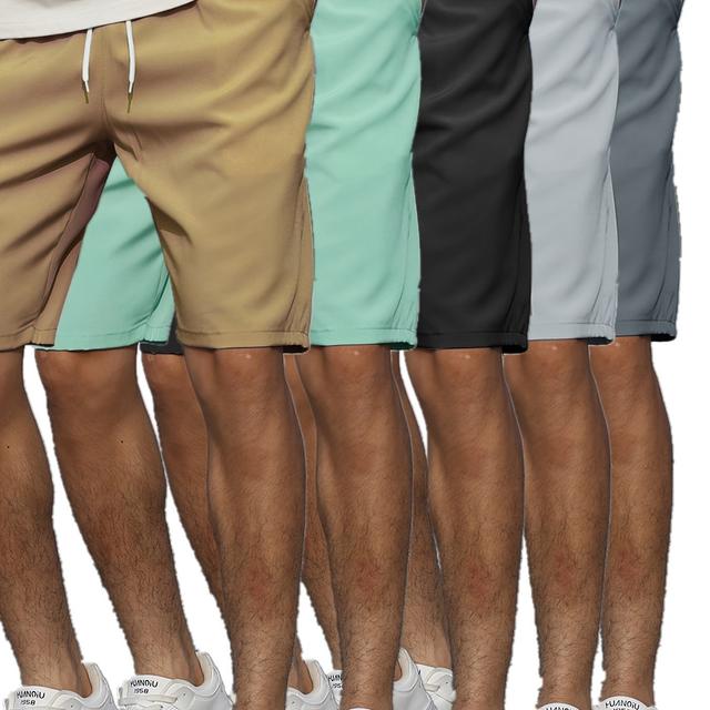 TEMU 5-teiliges Set Herren-Sommer-Shorts, Leicht, Bequem, Dehnbar, Nicht Einschränkend, Vielseitig, , Mehrfarbig, Freizeit- Sportshorts für Outdoor, Strand Sport
