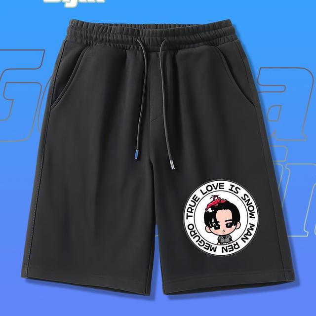 TEMU ブラック インテレスト メンズショーツ 快適カラースポーツ ゆったりラージサイズ ソフトで通気性抜群 デザイン トレンド かわいい メンズファッション メンズ&ウィメンズ ジェンダーフリー モ