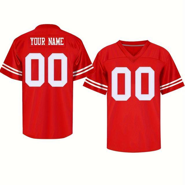 TEMU Personalisiere Einen Namen Und Eine Nummer Für Das Herren-Fußballtrikot, Modisches Und Lässiges Atmungsaktives Sportoberteil, Rugbytrikot