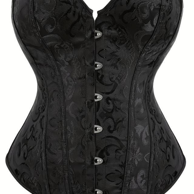 TEMU Vintage Jacquard Fishbone Support Corset For Women, Includes Single Corset