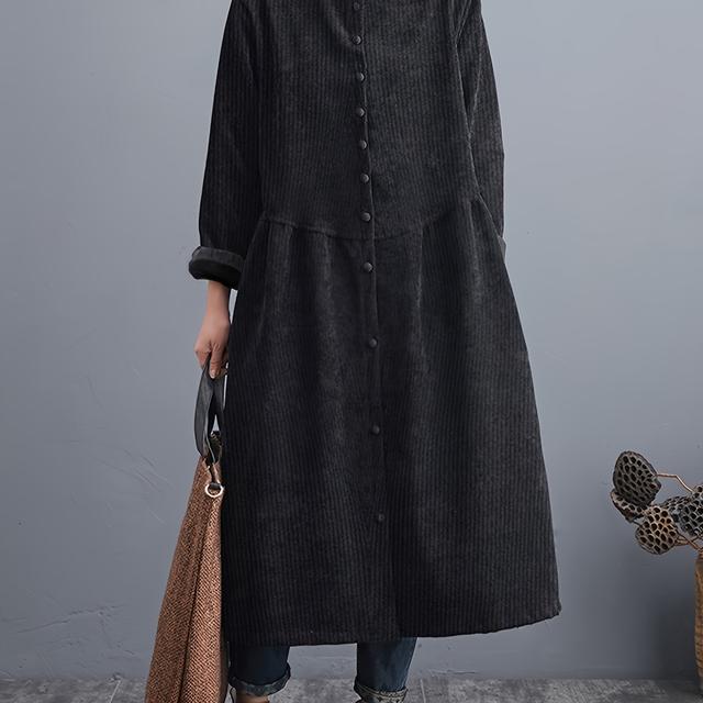 TEMU Damen Trenchcoat aus Polyester - Einfarbig, nicht dehnbar, gewebt, lockerer Schnitt mit , H-Contour, Reißverschluss, Gewicht 150g/m², ohne Füllung