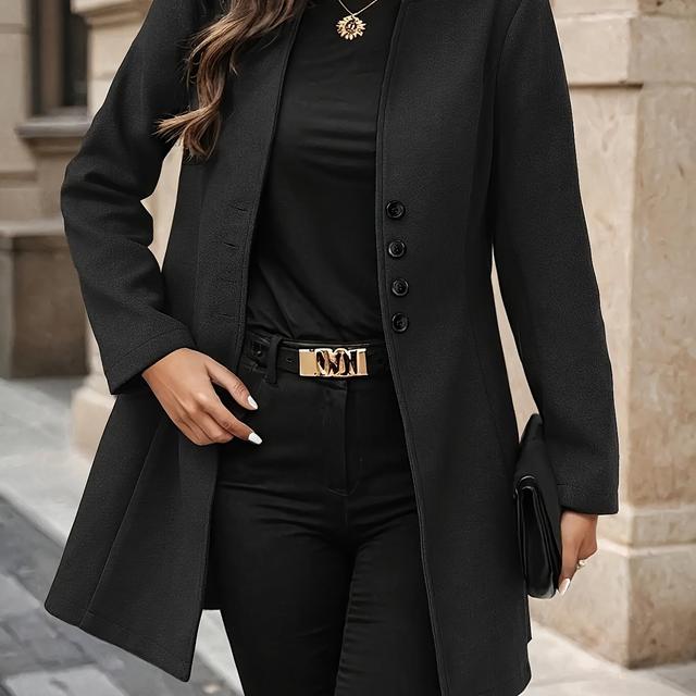 TEMU Chaqueta Elegante de Tweed para Mujer - 100% Poliéster, Ajuste Estructurado, Lavable a Máquina y para Looks Casuales o Formales