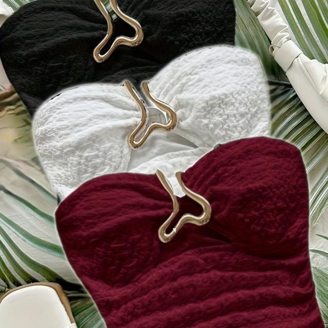 TEMU Top Tankini de Playa para Mujer - Conjunto de Tankini de 3 Piezas - Versátil para Ropa Interior o Exterior - Ideal para Viajes, Vacaciones, Citas y Atuendos Casuales - Moderno, Elegante y