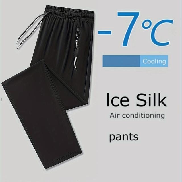 TEMU メンズ軽量ジョガーパンツ - 通気性吸汗高弾力冷却効果、ポケット＆調節可能なドローウエスト付きランニング・ジム・アウトドア用春夏カジュアルスポーツウェア、ジョギングパンツ、ジムウェア、エアコン生地、耐久性抜群、ブデザイン