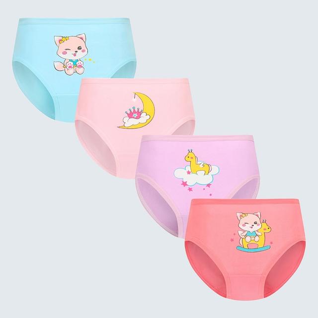 TEMU 4pcs/pc Kids Girls Briefs Animal Pattern Girls Panty