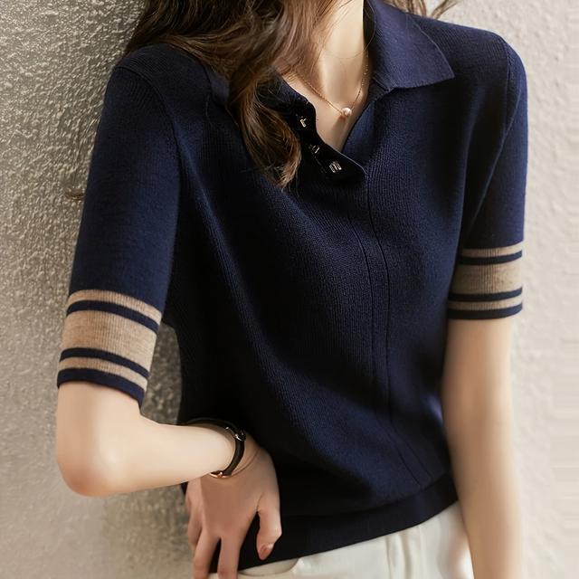 TEMU polo et fine pour femmes, parfaite pour et , sous-vêtement polyvalent à manches courtes