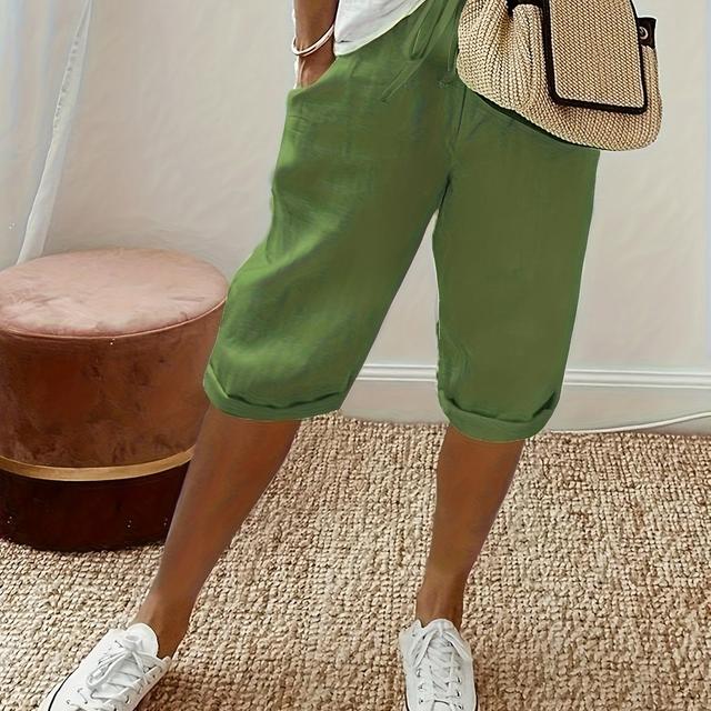 TEMU Weite Hose in Übergröße, lässige Hose mit elastischem Bund und , Damenbekleidung in Übergröße